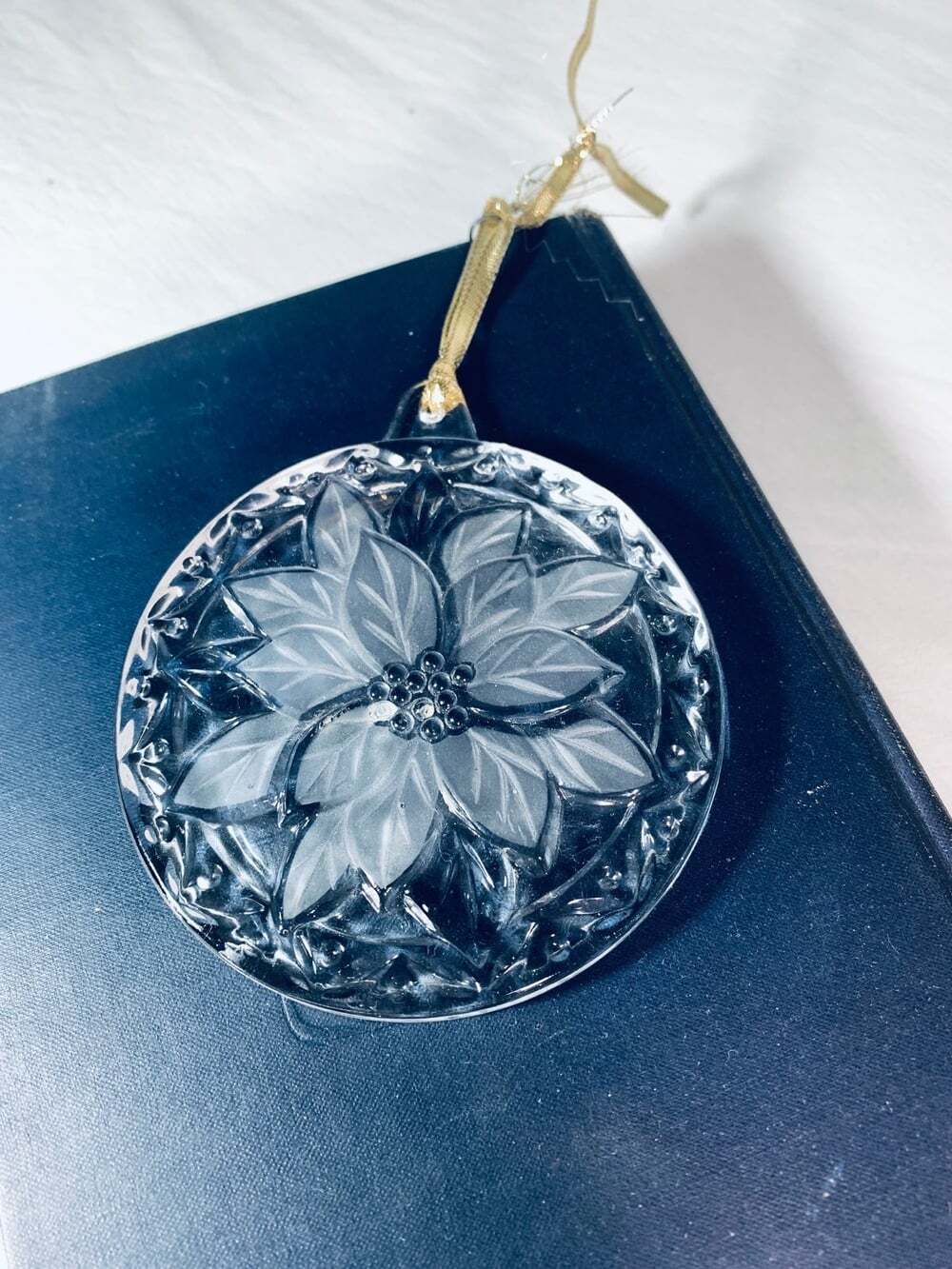 Mikasa Poinsettia Crystal Ornament